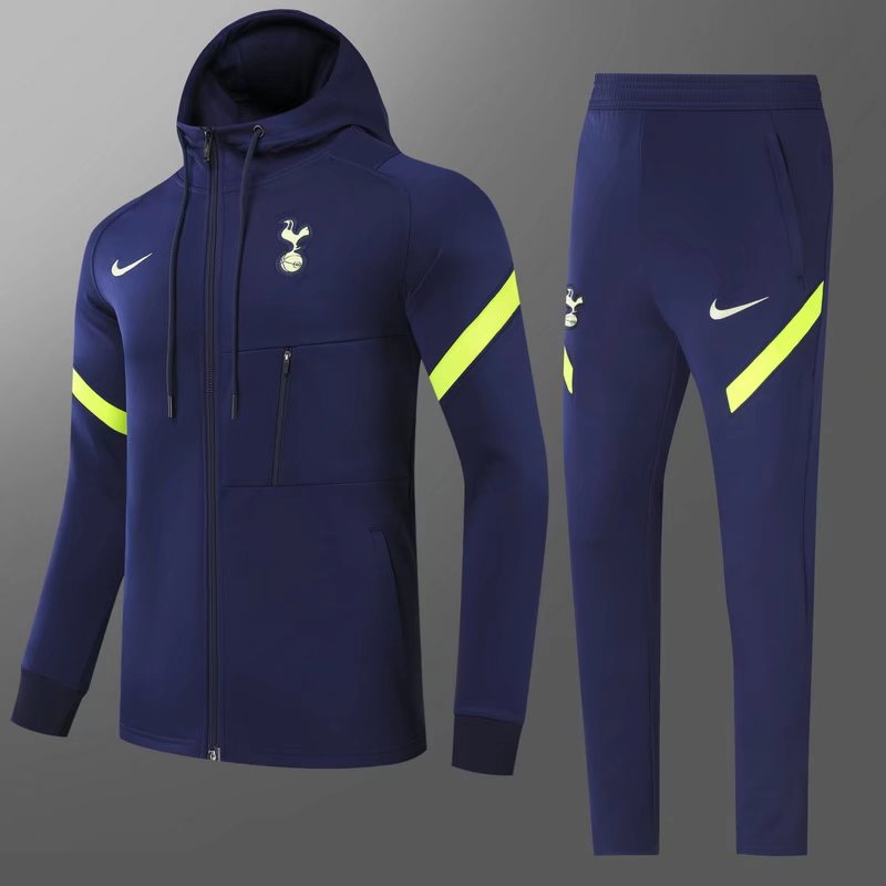 2021-22 Tottenham Hotspur Cyan Thailand Soccer Jacket Uniform With Hat-GDP