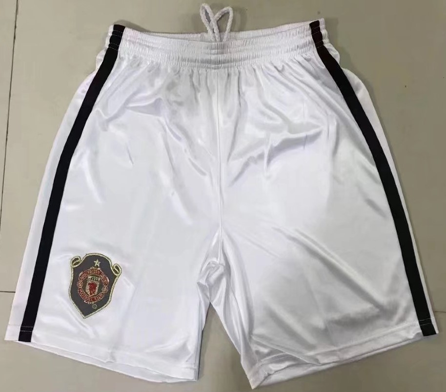 99-00 Retro Version Manchester United White Thailand Soccer Shorts-811