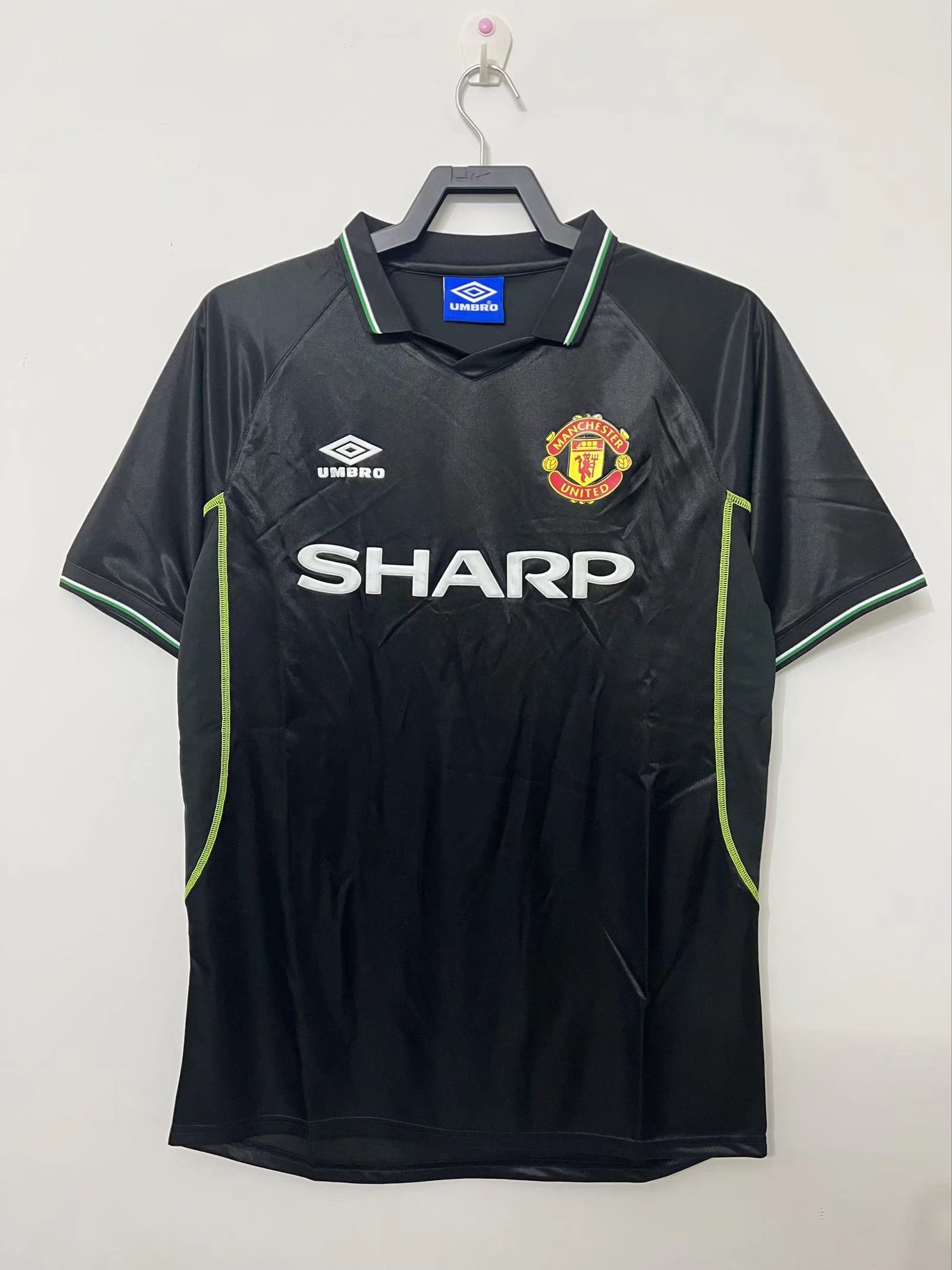 1998 Retro Manchester United 2nd Away Black Thailand Soccer Jersey AAA-811