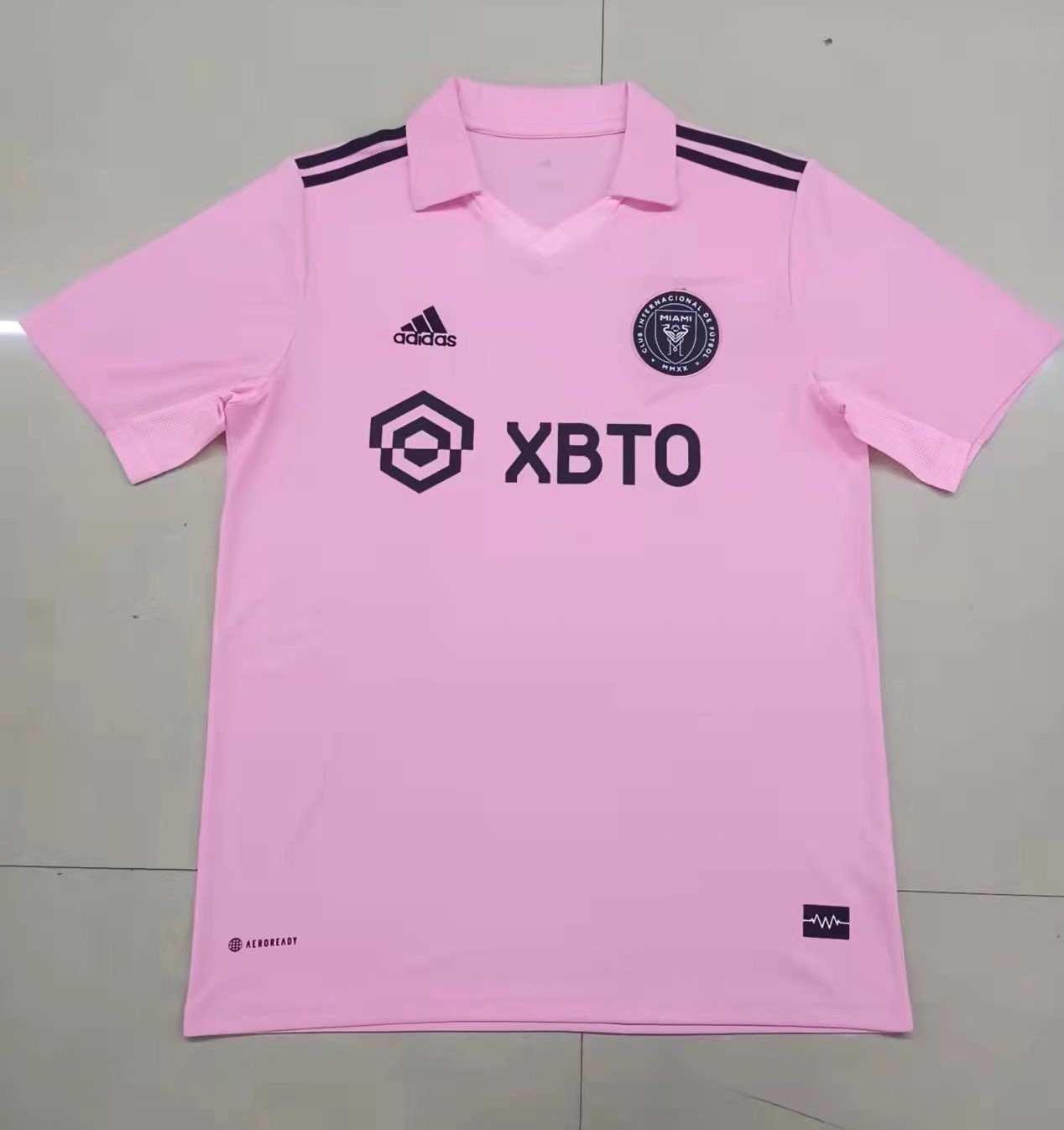 With Adv 2021-22 Inter Miami CF Home Pink Thailand Soccer Jersey AAA-522