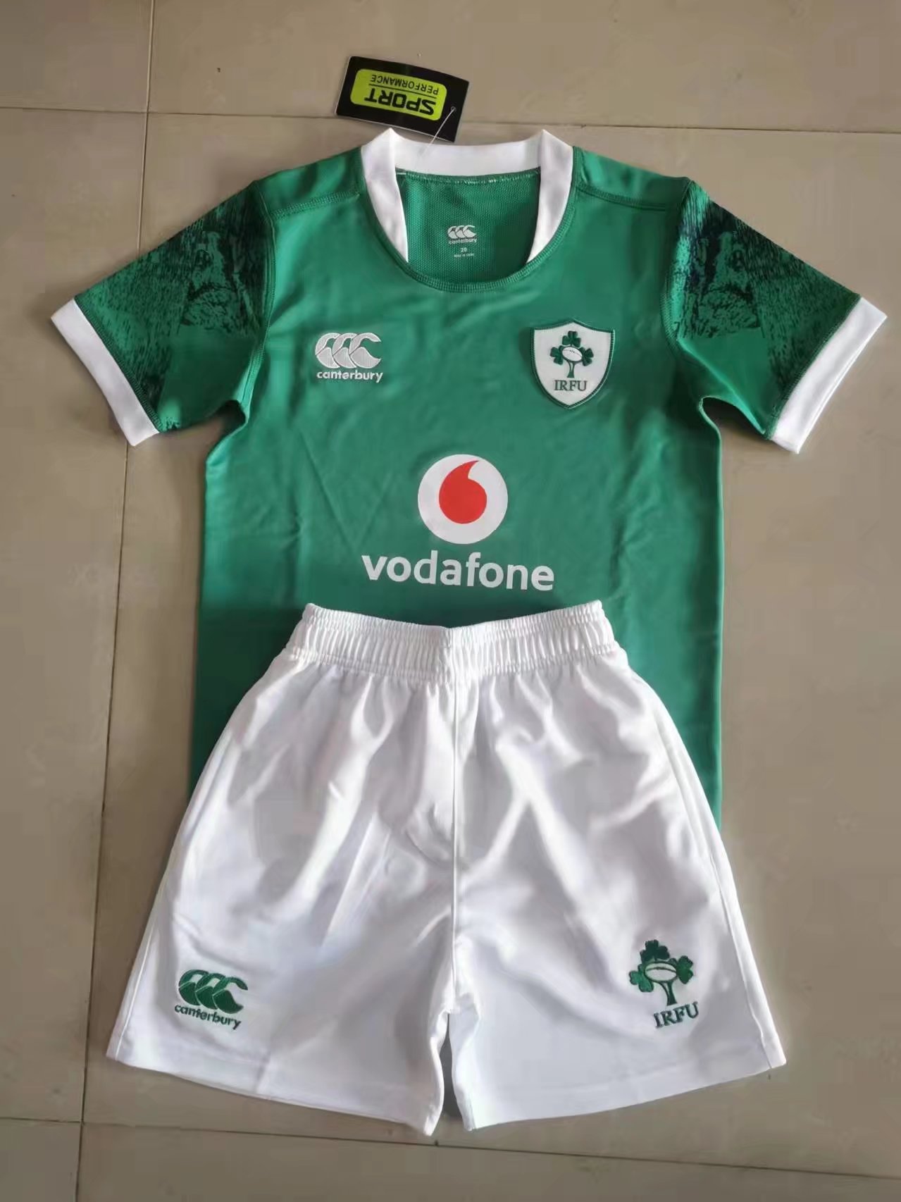 Kids 2021/2022  Ireland Home Green Thailand Rugby Uniform-805