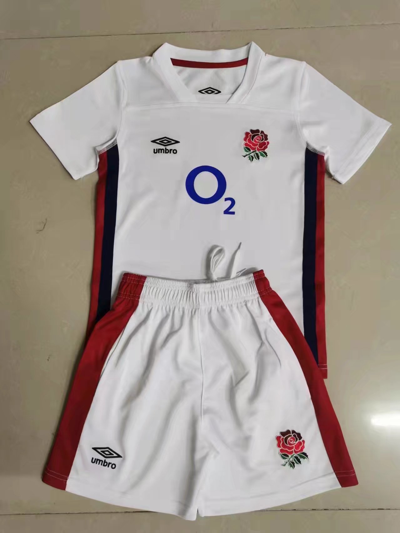 Kids 2021/2022 England Home White Thailand Rugby Uniform-805