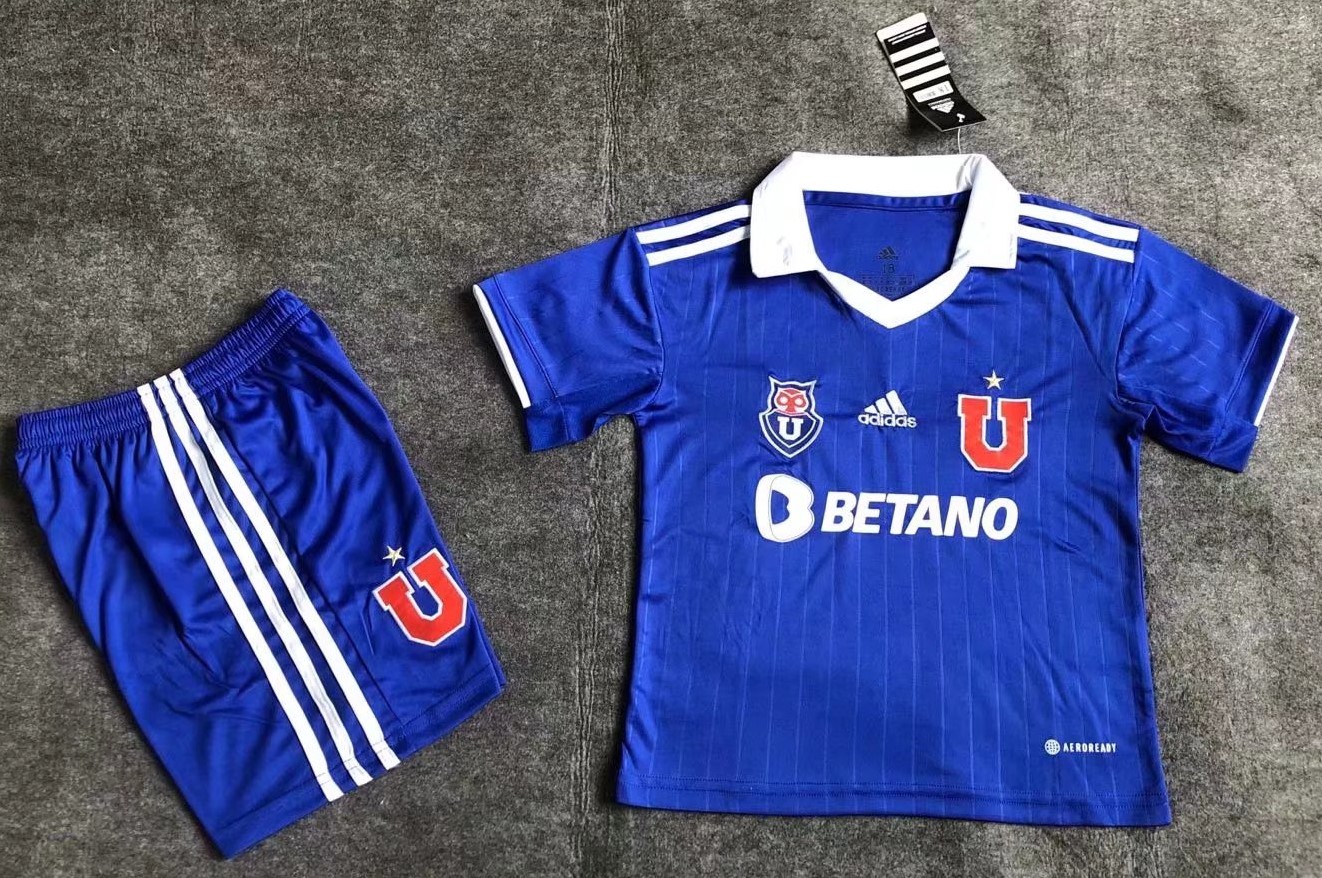 2022-2023 Universidad de Chile Home Blue Kkids/Youth Soccer Jersey-SKE