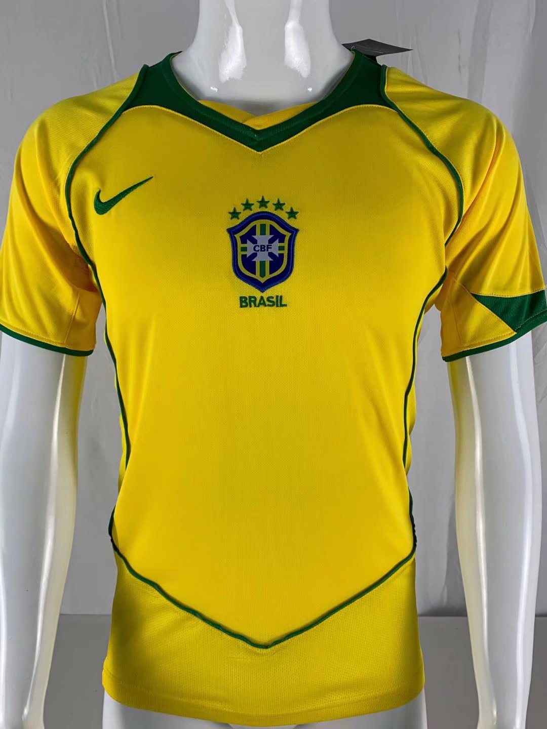 04-06 Retro Version Brazil Home Yellow Thailand Soccer Jersey AAA-503