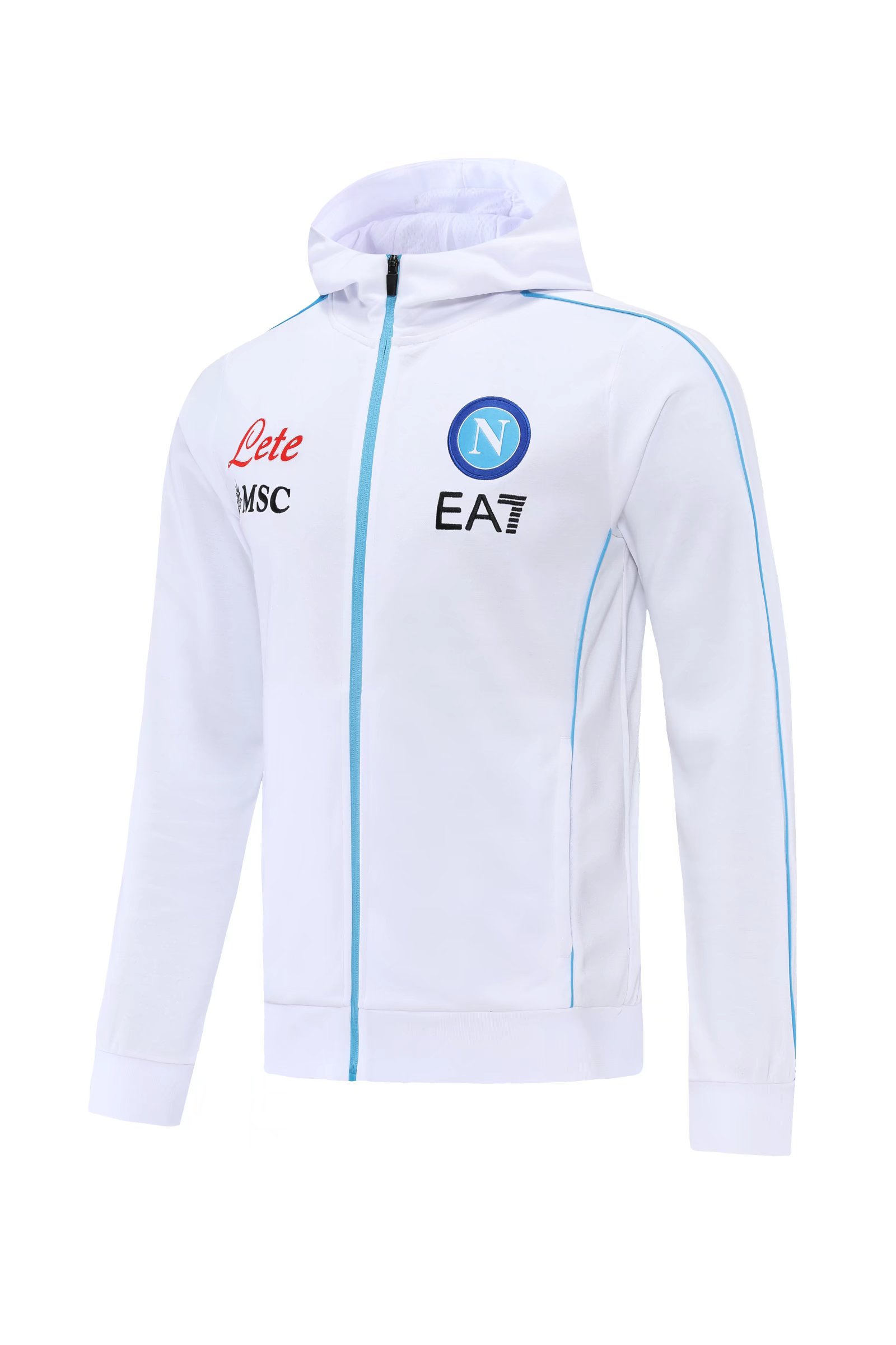 2021-22 Napoli White Soccer Jacket Top With Hat-LH