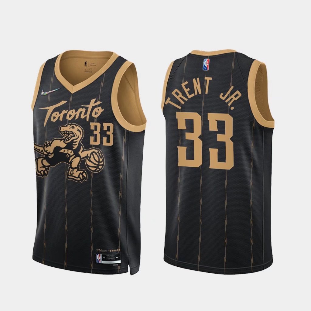 75thCommemorative Edition NBA Toronto Raptors Thunder Black #33 Jersey-07