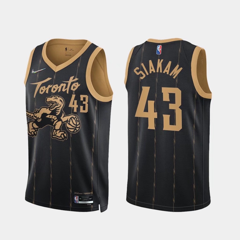 75thCommemorative Edition NBA Toronto Raptors Thunder Black #43 Jersey-07