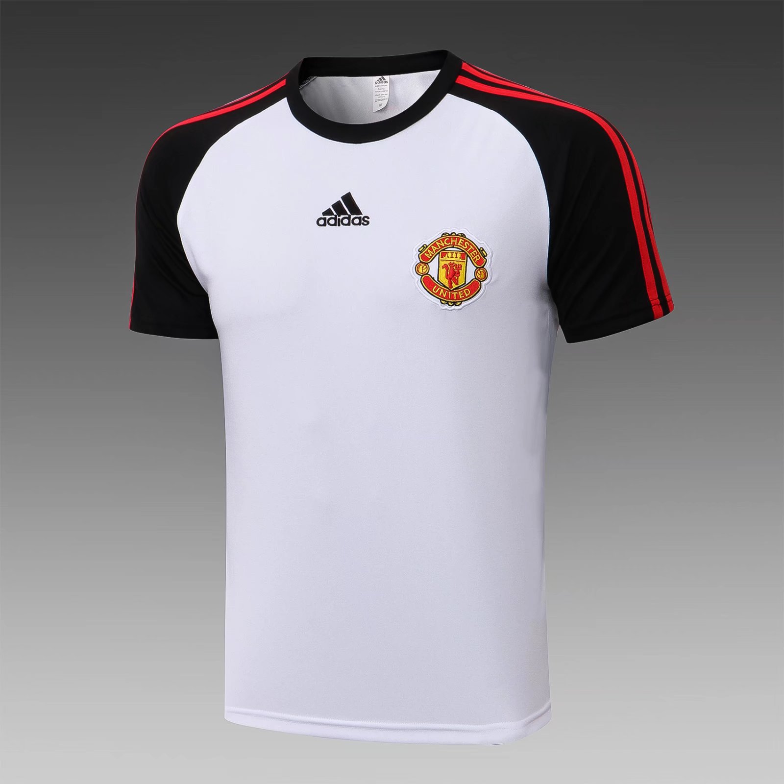 2021-2022 Manchester United White Shorts-Sleeve Thailand Soccer Tracksuit Top-815