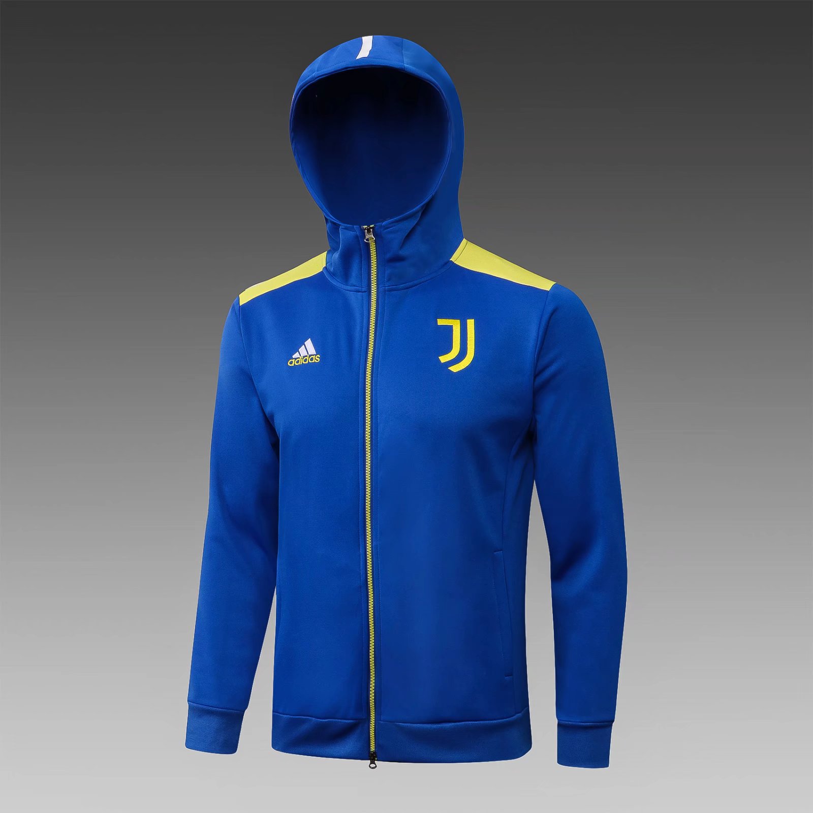 2021-2022 Juventus FC Blue Soccer Jacket Top With Hat-815