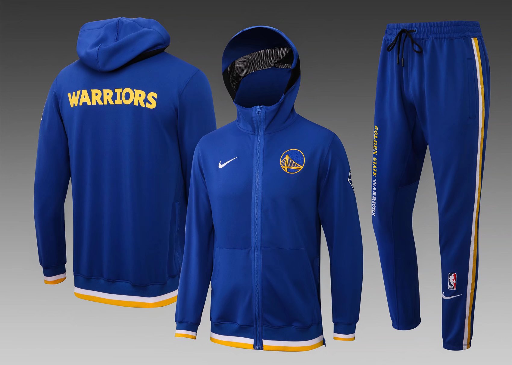 2021-2022 NBA Golden State Warriors Blue With Hat Jacket Uniform With Hat-815