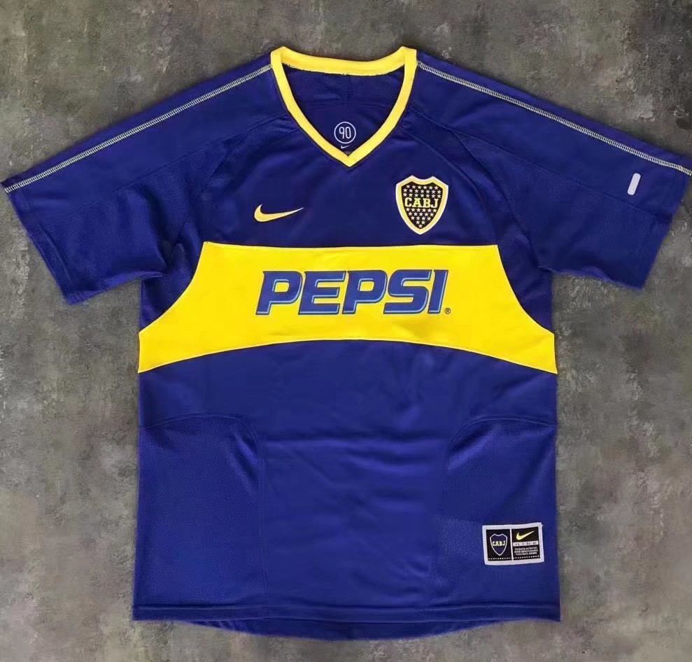 Retro Version BOCA Juniors Home Blue Thailand Soccer Jersey AAA-313