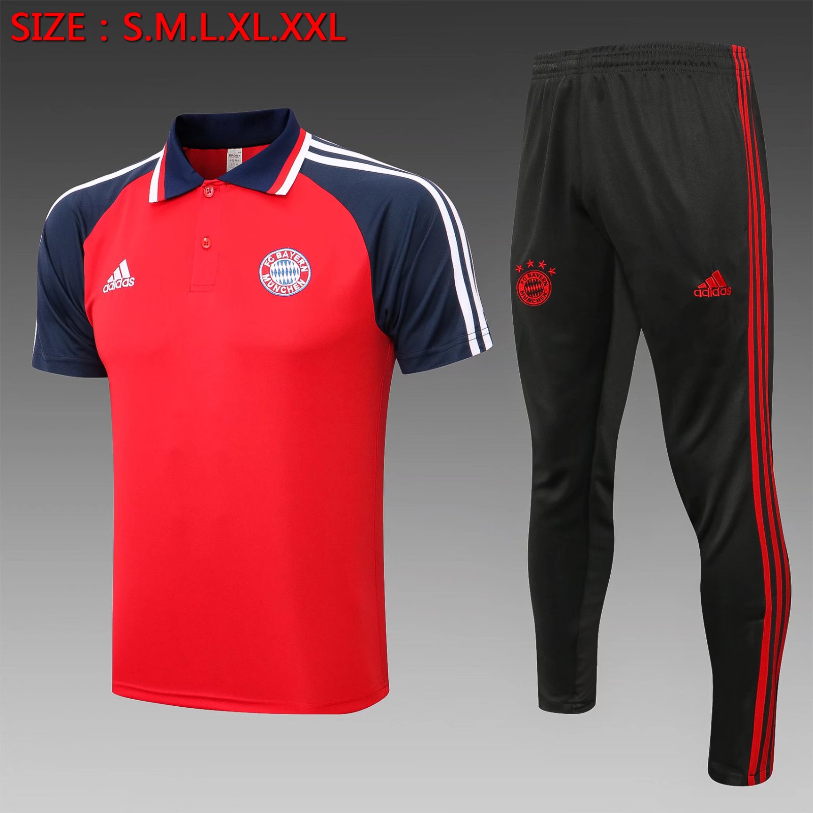 2021-2022 Bayern München Red Thailand Polo Uniform-815