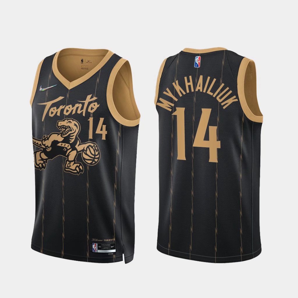 75th Commemorative Edition NBA Toronto Raptors Thunder Black #14 Jersey-07