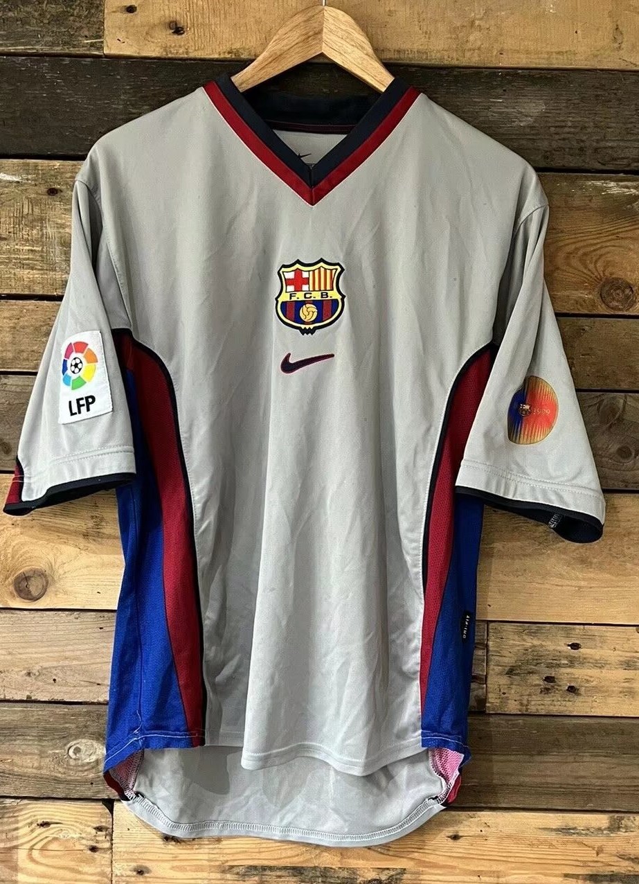99-00 Retro Version Barcelona Gray & Blue Thailand Soccer Jersey AAA-811