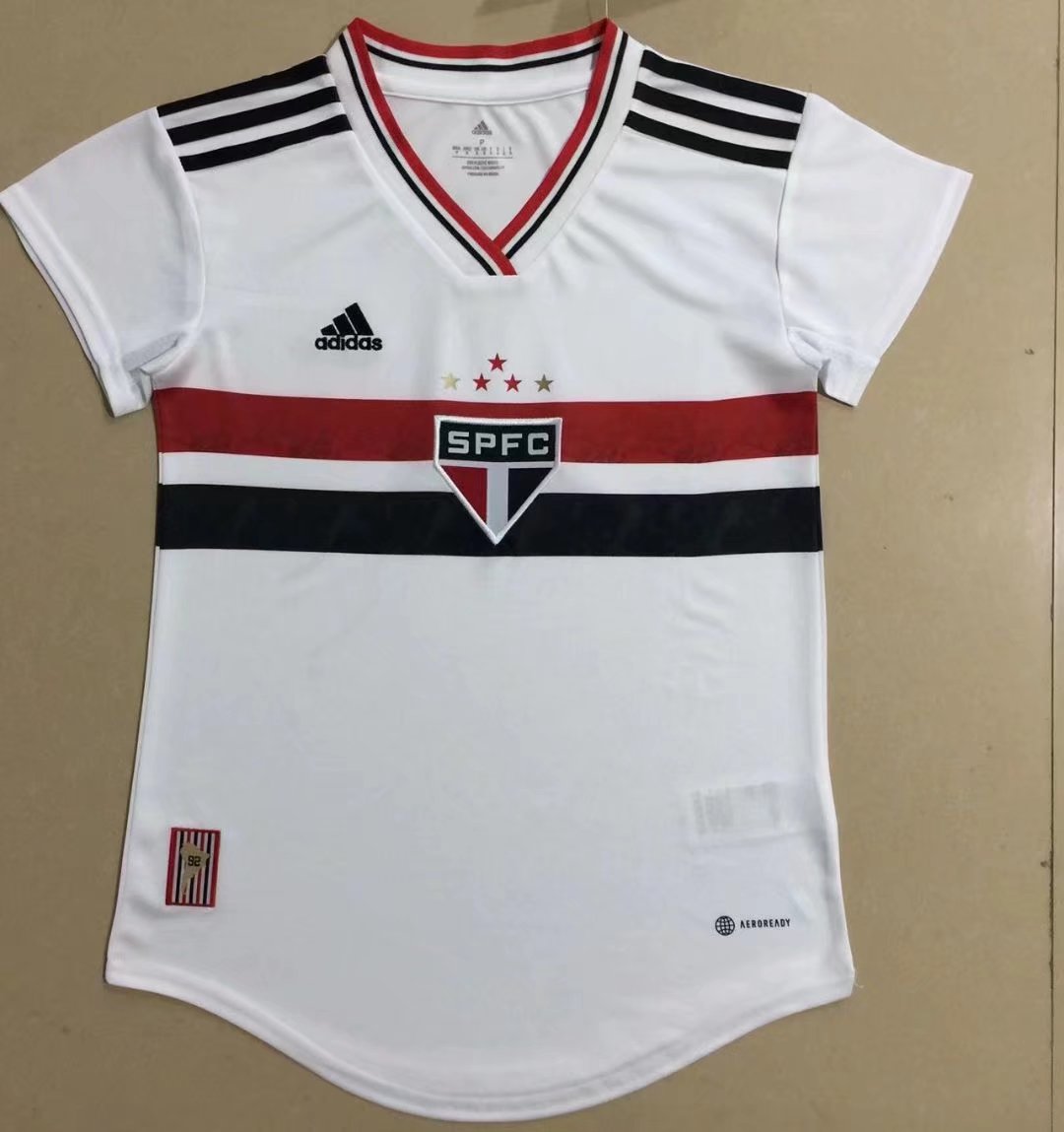 2022-23 Sao Paulo Futebol Home White Thailand Women Soccer Jersey AAA-908