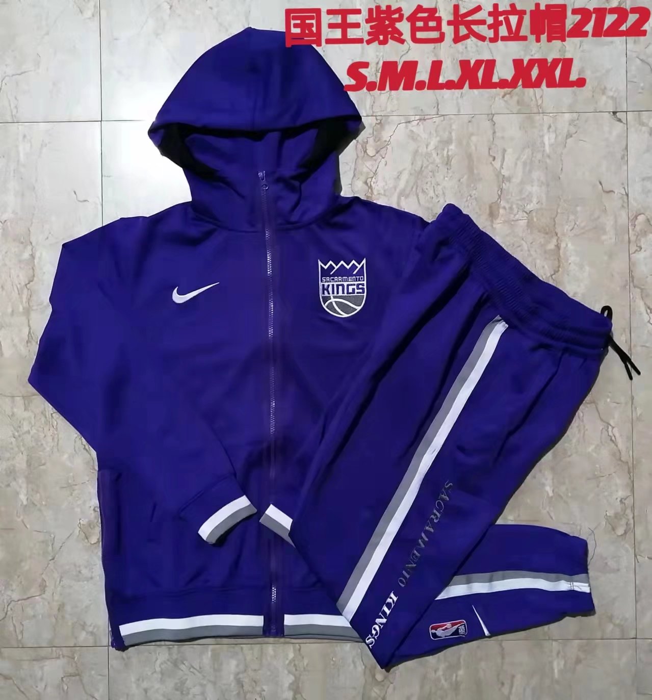 2021-2022 NBA Sacramentos Kings CaiBlue With Hat Jacket Uniform With Hat-815