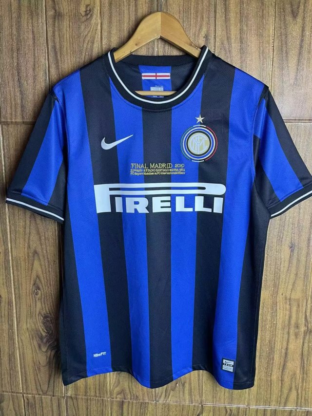 09-10 Champions League Retro Version Inter Milan Home Blue & Black ...