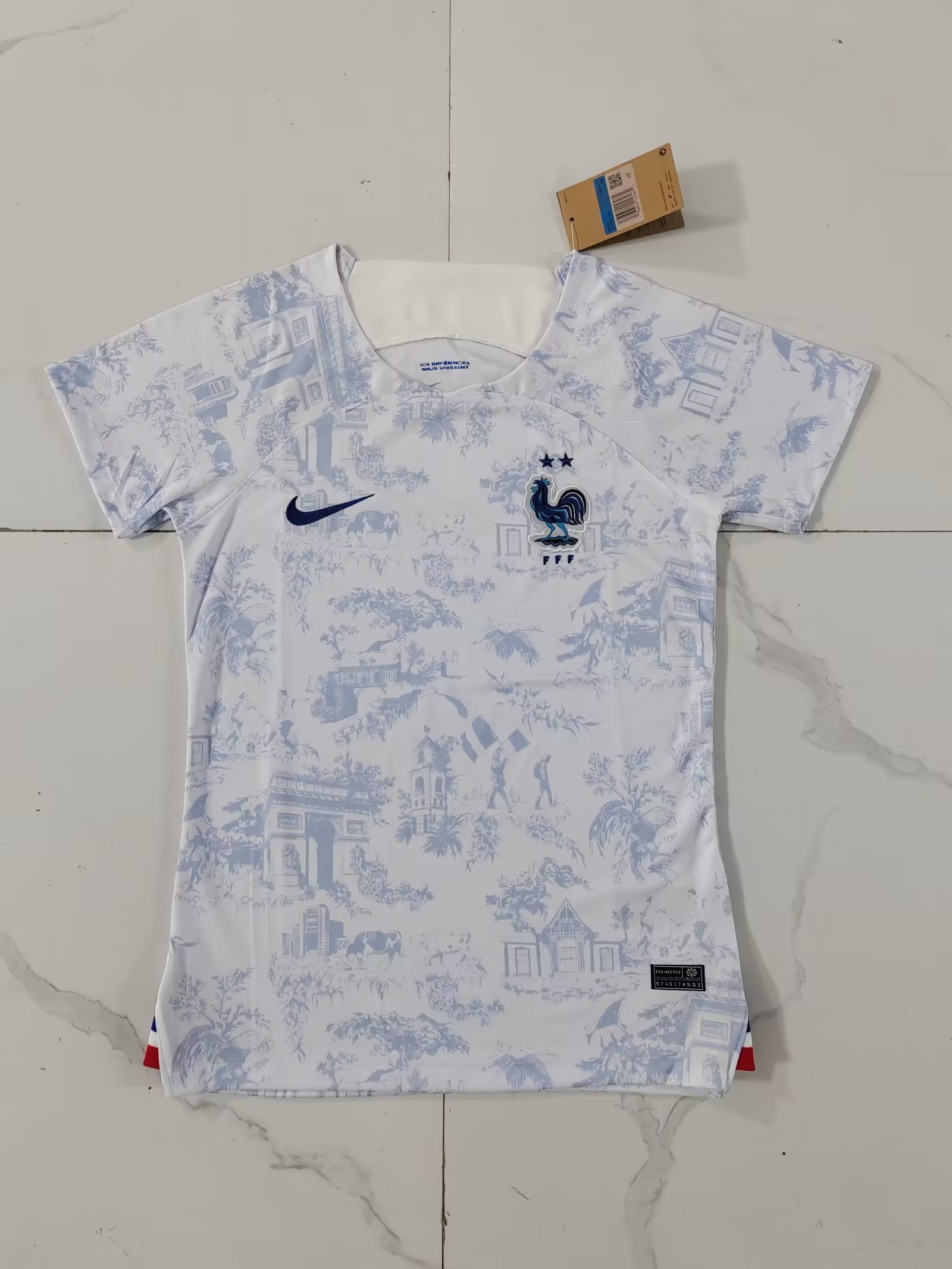 2022 World Cup  France Away White Female Thailand Soocer Jersey-319