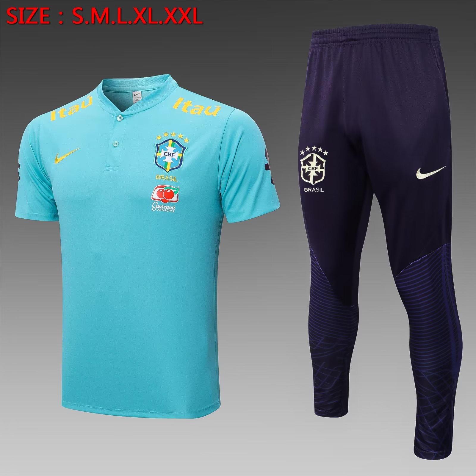 2022/23 Brazil Blue Thailand Polo Uniform-815