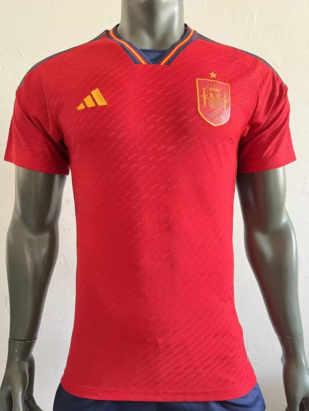 Player Version 2022 World Cup Spain Home Red Thailand Soccer Jersey AAA-703