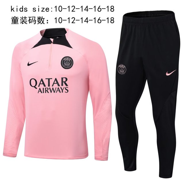 Kids 2022/23 Paris SG Pink Kids/Youth Soccer Tracksuit Uniform-411