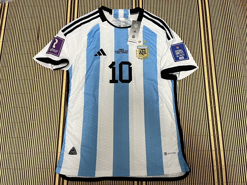 Player Version 3 Star 2022/23 Argentina Home White & Blue #10 (MESSI ...