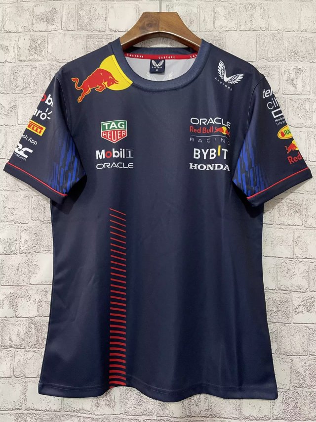 2022 Red Bull Royal Blue Collar Formula One Racing Shirts-805