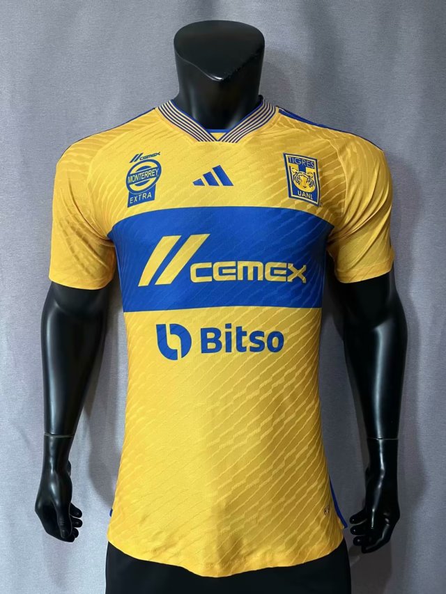 Player Version 2023 24 Tigre Uanl Home Yellow Thailand Soccer Jersey