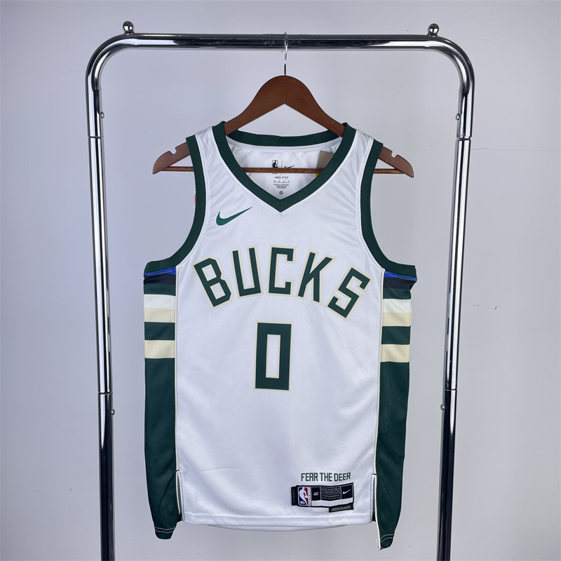 2023 Season NBA Milwaukee Bucks Away Green #0 Jersey-311