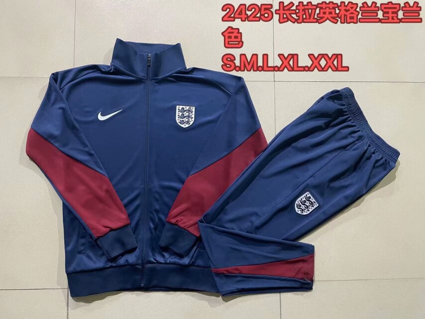 2024/25 England Royal Blue Soccer Jacket Uniform-815