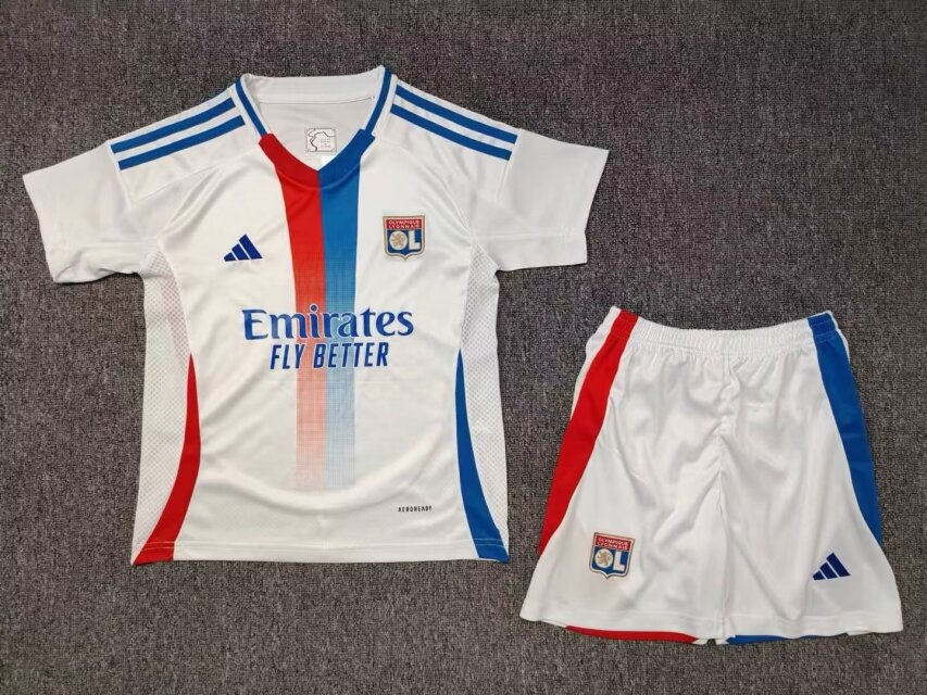 Kids 2024/25 Olympique Lyonnais Home White Kids/Youth Soccer Uniform-507/123/522