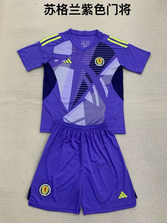 Kids 2024/25 Scotland Goalkeeper Purple Kids/Youth Soccer Uniform-208