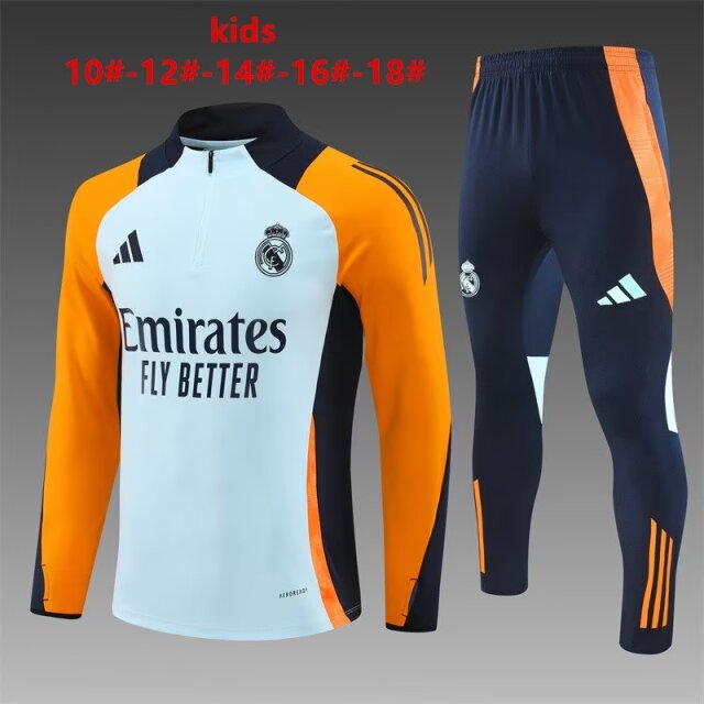 Kids 2024/25 Real Madrid Light Blue Kids/Youth Soccer Tracksuit Uniform-801/815/GDP