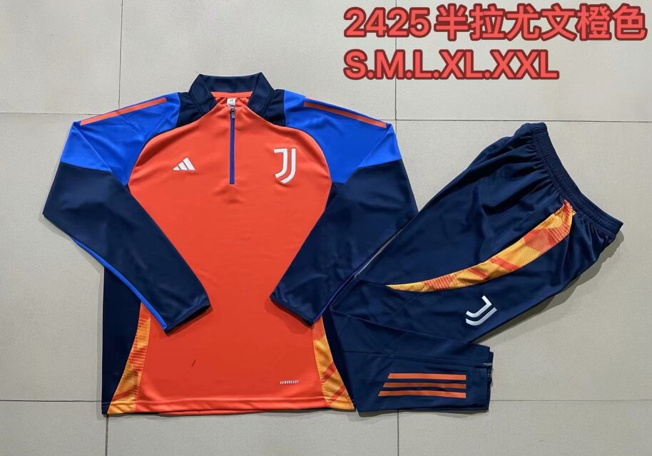 2024/25 Juventus FC Orange Thailand Soccer Tracksuit Uniform-815