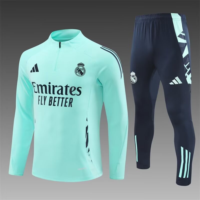 2024/25 Real Madrid Blue Soccer Tracksuit Uniform-801
