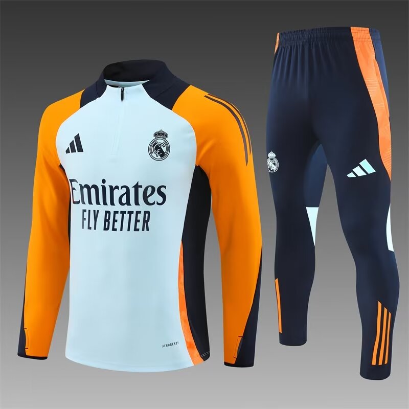 2024/25 Real Madrid Light Blue Soccer Tracksuit Uniform-801/GDP