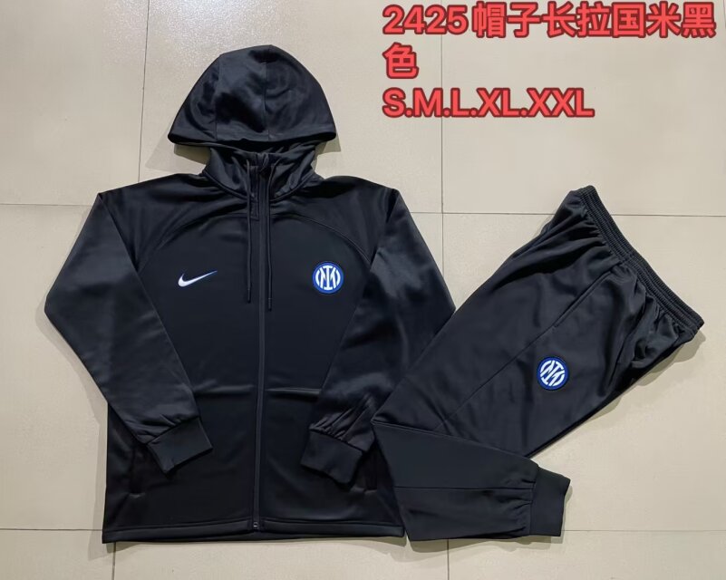 2024/25 Inter Milan Black Thailand Soccer Jacket Uniform With Hat-815