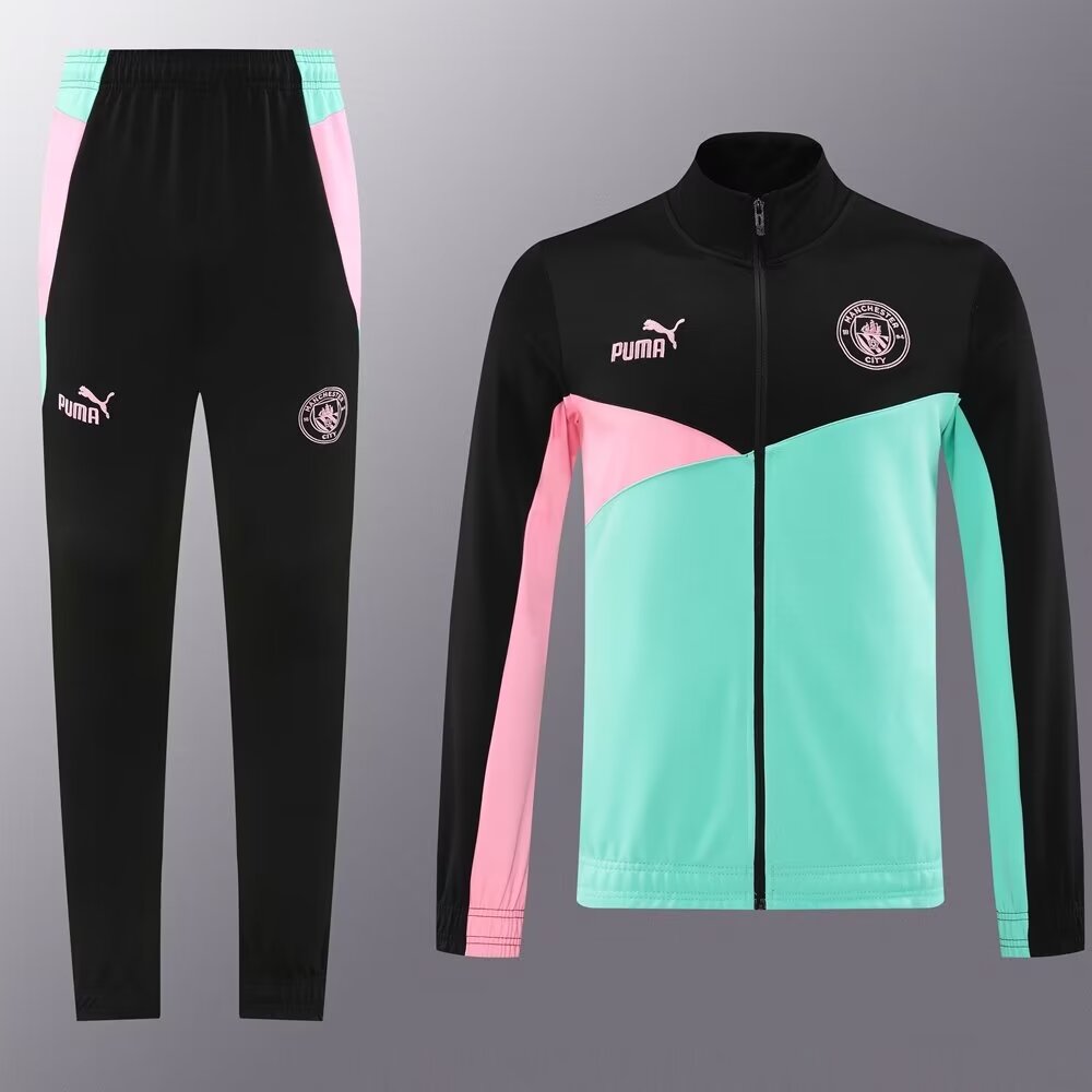 2024/25 #02 Manchester City Black & Green Soccer Jacket Uniform-LH