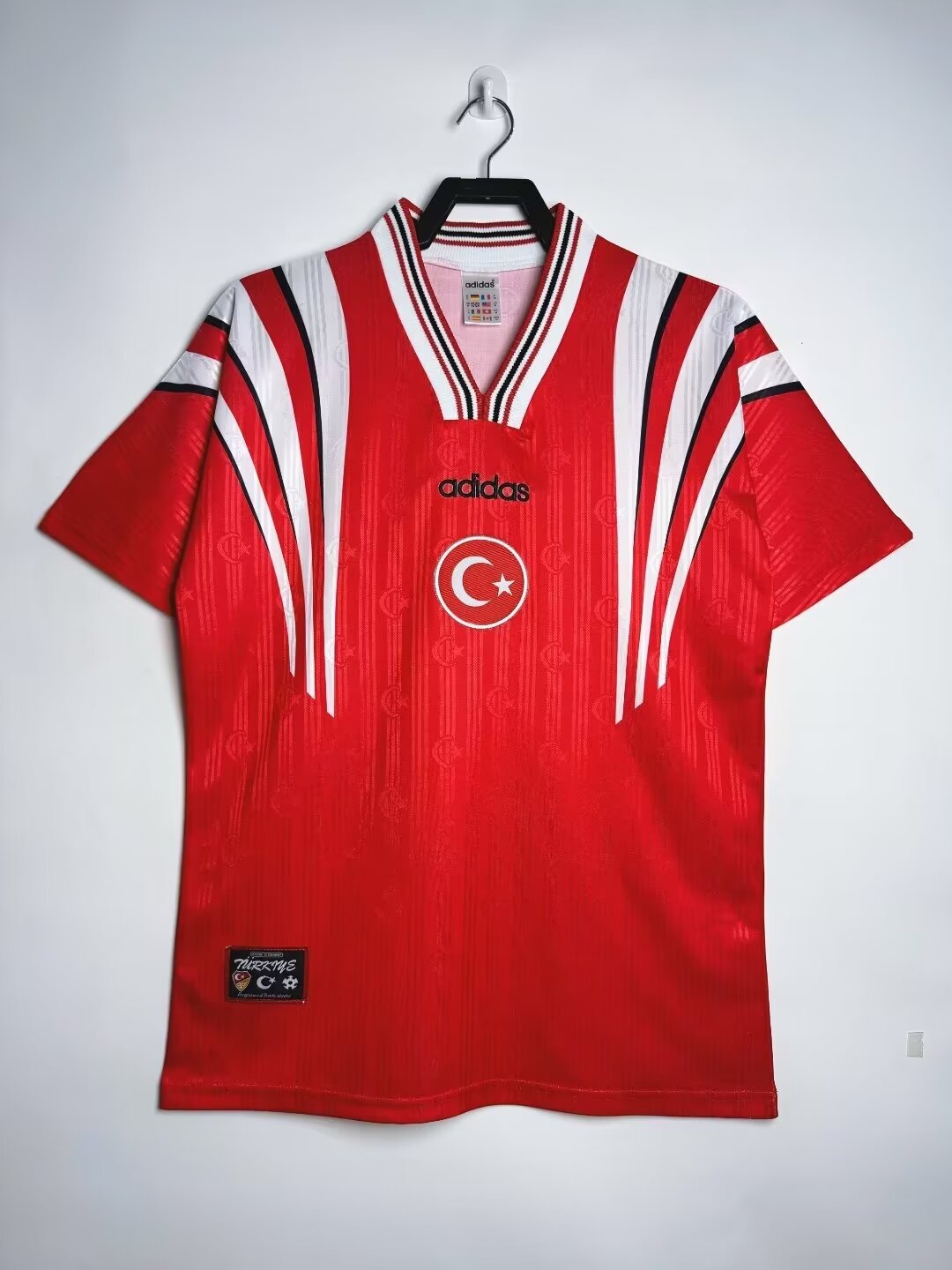 1996 Retro Version Turkey Home Red Thailand Soccer Jersey-811