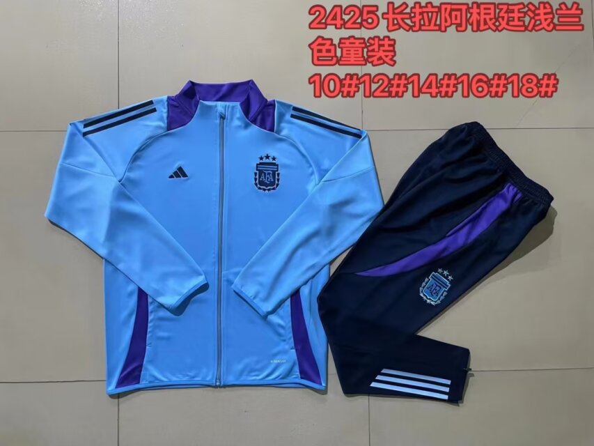 3 Star 2024/25 Argentina Light Blue Kids/Youth Jacket Unifom-815