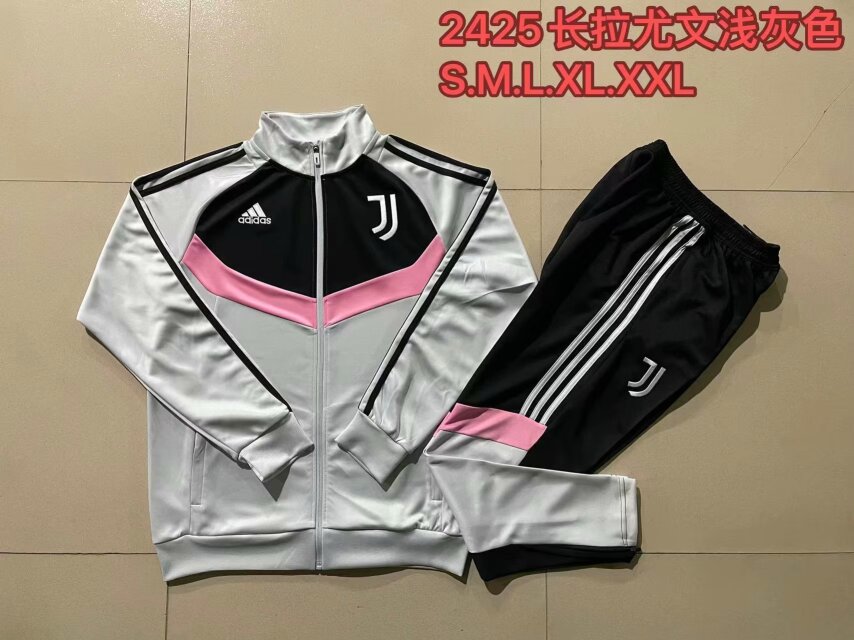 2024-25 Juventus FC Light Gray Thailand Soccer Jacket Uniform-815