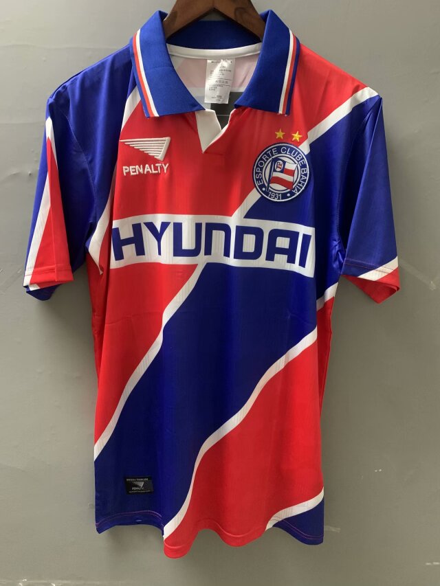 98 Retro Version EC Bahia Away Red & Blue Thailand Soccer Jersey AAA-FY