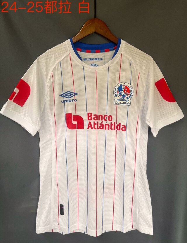 2024-25 Olimpia (Honduras) White Thailand Soccer Jersey AAA-709/1040