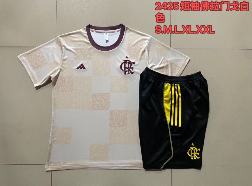 2024/25 Flamengo Apricot Shorts-Sleeve Thailand Soccer Jersey-815