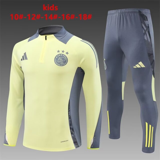 2024/25 Ajax Light Yellow Kids/Youth Tracksuit Uniform-801