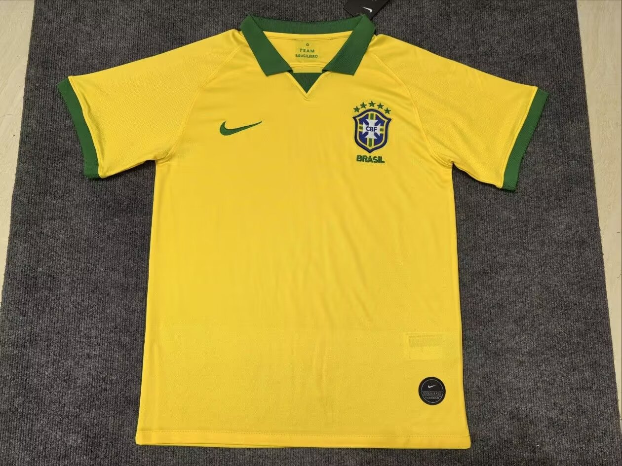 19/20 Retro Version Brazil Home Yellow Soccer Thailand Jersey AAA-312
