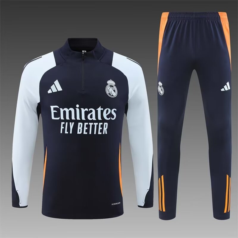2024/25 Real Madrid Royal Blue Soccer Tracksuit Uniform-801