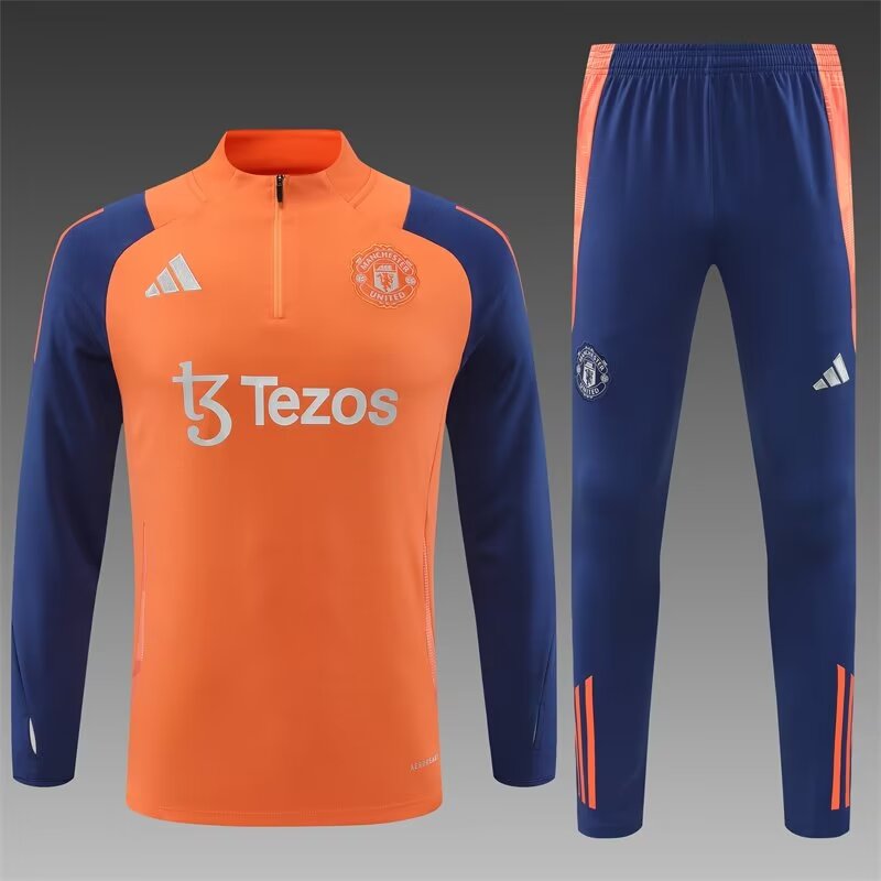2024/25 Manchester United Orange Thailand Tracksuit Uniform-801
