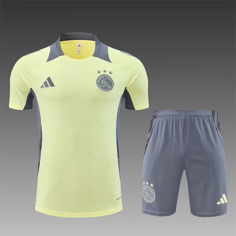 2024/25 Ajax Light Yellow Shorts-SleeveThailand Tracksuit Uniform-801