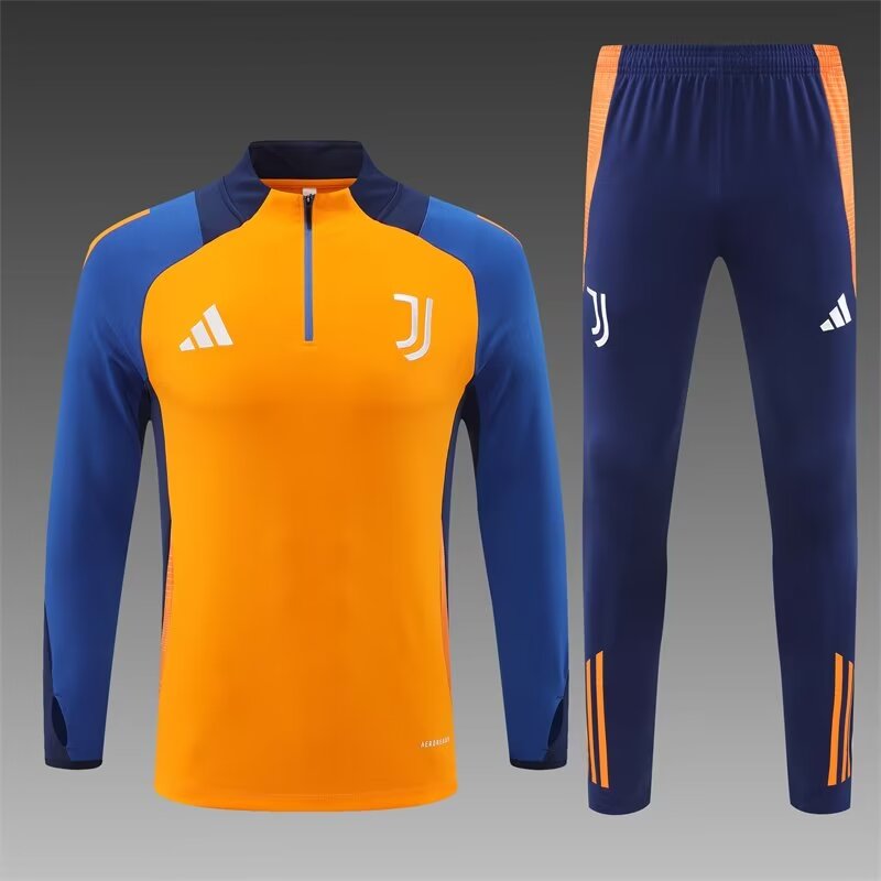 2024/25 Juventus FC Orange &Yellow Thailand Soccer Tracksuit Uniform-801